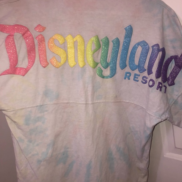 Disney Tops - Disney rainbow tie dye spirit jersey